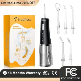 Cordless Water Dental Flosser, 4 Modes 5 Jet Tips Replacement, IPX7 Waterproof,300ML Removable Water Tank Powerful Battery &Type-C Charge Oral Ir (Option: Cordless Water Dental Flosser)